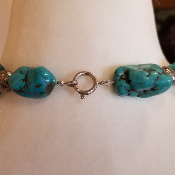 Turquoise and sterling silver necklace - Picture 5 of 5